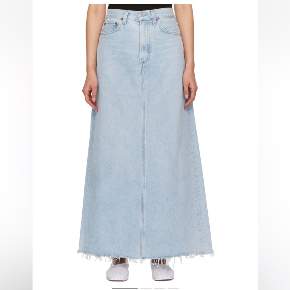 Agolde Blue Hilla Denim Maxi Skirt